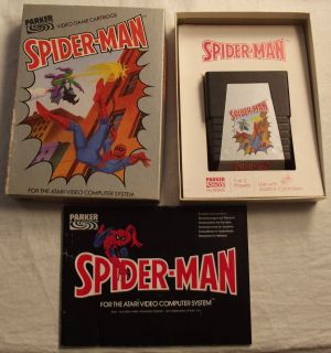 Spiderman Atari 2600 Game Cartridge Boxed with Manual