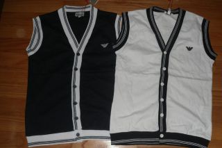 New Boys Armani Junior Boys 2 Logo Sweater Shirt Vest 5 XS Look Lot 
