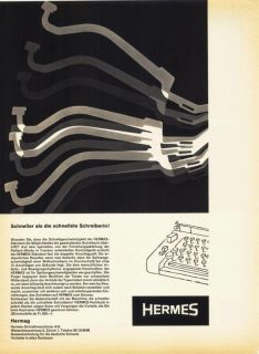 1955 ad herman hermes typewriter swi ss advertising time left