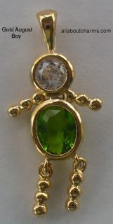 for sale is this beautiful gold august boy birthstone brat charm this