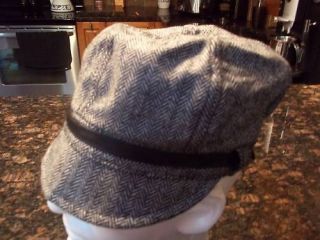 August Accessories Womens Herringbone Mod Cap Hat