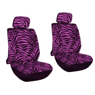   Black Animal Print Low Back Front Bucket Car Seat Covers Set