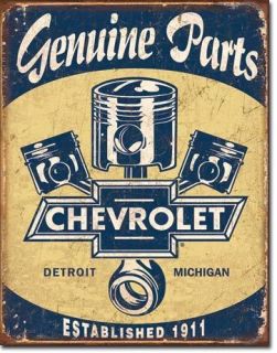 Chevrolet Genuine Parts Piston Vintage Rustic Detroit USA Advertising 