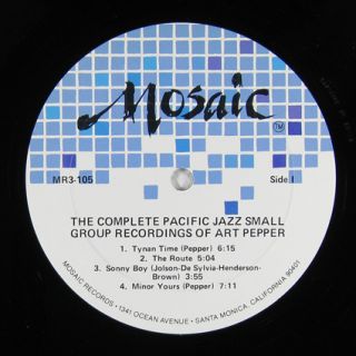 ART PEPPER   COMPLETE PACIFIC JAZZ SMALL GROUPS  MOSAIC (LP)  BOX SET 