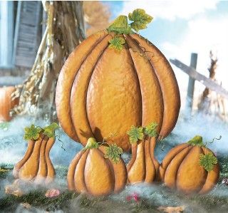   Gourds Garden Stakes Outdoor Fall/Autumn Metal Yard Decorations ~NEW