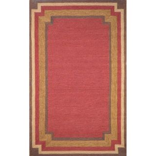 Ravella Collection Indoor Outdoor Rug   Border Red 76x96