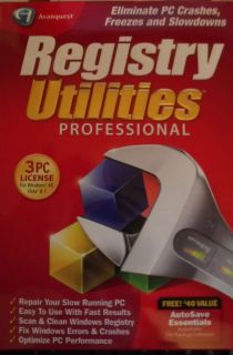 Registry Utilities Professional W AutoSave Essentials 3 PC License