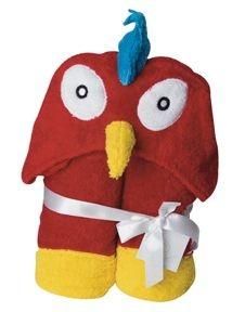 Parrot Hooded Bath Towel Kids Cotton New 27 x 54 Red