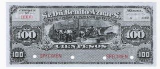 Mexico Sr Dn Benito Aznar S Yucatan 100 Pesos 1889 M783s XF Au