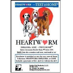 HEART WORM TEST @ HOME DOG PUP PUPPY CAT KITTEN NO VET HEARTWORM FREE 
