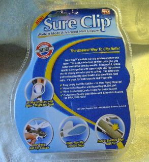 Sure Clip  Lighted Nail Clipper 3X Magnification   As Seen On TV