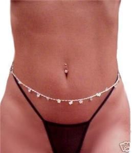 Silver Sep Filagree Butterfly Back Belly Waist Chain