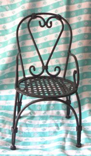   Metal Iron Doll Chair Cafe Bistro Style 12 Tall Heart Back