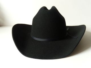 BAILEY BLACK WESTERN CATTLEMAN STYLE COLT HAT SIZE 6 7 8 SMALL