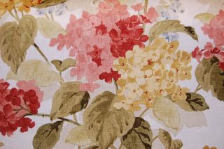 Richloom Linen Texture Red Green Gold Floral Drapery Upholstery Fabric 