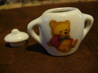   11 Piece Vintage Miniature Tea Set With Teddy Bear Pattern By BATTAT