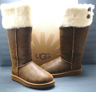 Womens UGG Boot Over The Knee Bailey Button Chestnut Original 100 
