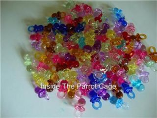 Parrot Bird Toy Parts 100 Colorful Pacifiers 12x22mm