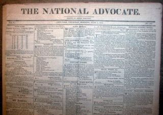 Original 1813 War of 1812 newspaper w BATTLE of SACKETS HARBOR Maine