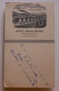 1890s Estey Organ Works Concord Folsom Laconia NH VTC