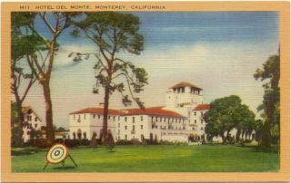 Monterey CA Hotel Del Monte Linen Postcard California