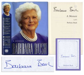 Barbara Bush Signed Memoir Book Signature First Lady