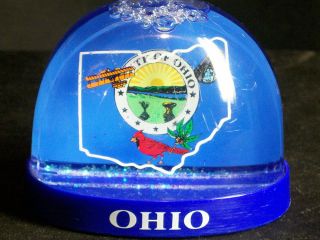 Vintage Ohio State Snowdome Souvenir with Glitter Snow Globe Made in 