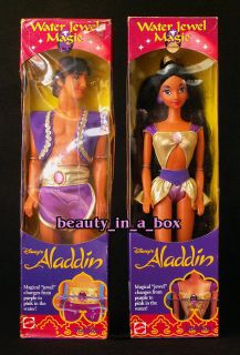   Jasmine Aladdin Disney Prince Princess Barbie Ken Doll Lot 2