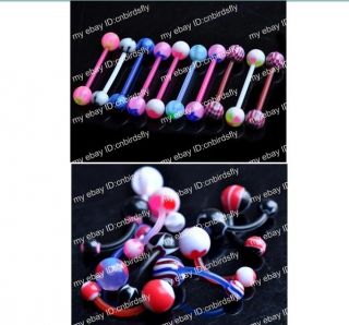 200pcs Wholesale Bar Barbell Jewelry Lots Flexi Belly Navel Tongue 
