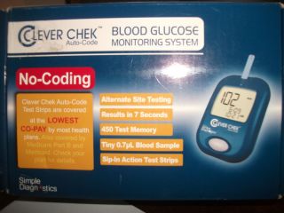 Clever Chek Auto Code Blood Gluecose Monitoring System