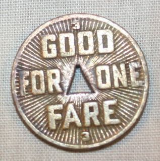 Pittsburgh Railways Company Token 1922 Good One Fare