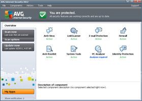 Avg Internet Security 2012 PC Software Anti Virus 4 User 1 Year New 