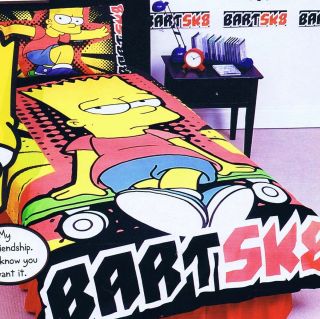Bart Simpson Bartsk8 Caprice Single Twin Bed Quilt Doona Duvet Cover 