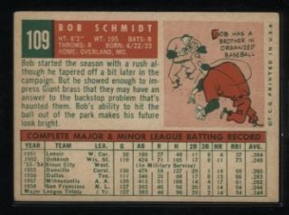   Topps #109 Bob Schmidt XMT San Francisco Giants Premium Vintage Card