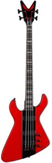 Dean Demonator 4 RDBK Bass Guitar Mahogany Body Bartolini Pickups Red 