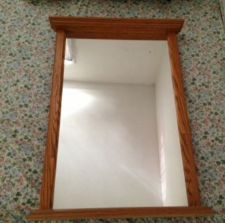 Hanging Bathroom Vanity Mirror With Wood Trim  Local Pickup Only