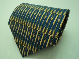 Beaufort Tie Rack Necktie Knife Fork Pattern Blue Silk Tie