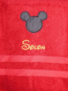 Personalized Monogram Mickey Mouse Bath Towel