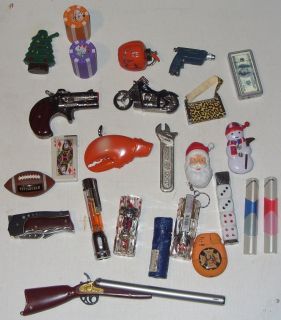 Collectors Lighter Butane Santa Gun Knife Pumpkin Purse Cards Rifle 