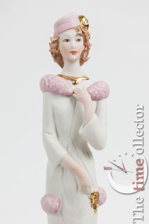 Vittorio Sabadin Elegant Lady With Her Dog Porcelain Figurine