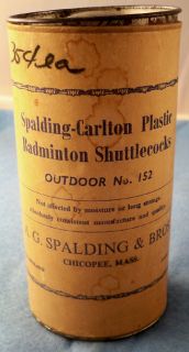 Vintage Spalding Carlton Badminton Shuttlecocks Can