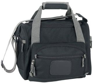 Black Polyester Lunch Box Cooler Bag Zip Out Liner Shoulder Strap 