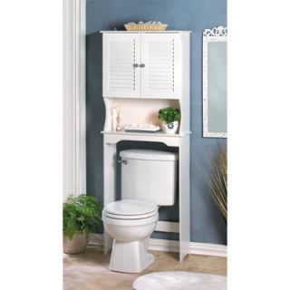 Nantucket Bathroom Space Saver Over Toilet Storage Cabinet White NV 