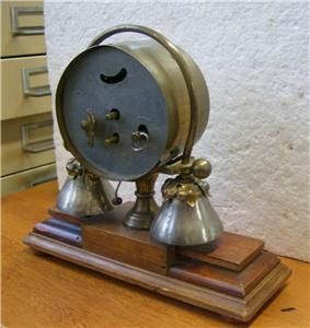   Antique Decorative Boudoir Bedroom Alarm Clock Wood Metal