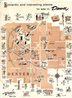 Baurs Ristorante Menu Denver Colorado 1962 Map Cover