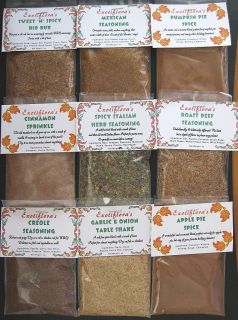 Assorted Spice Blends Seasoning Mix Gourmet Quality Hand Blended Your 