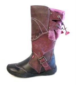 faux fux and fabric ornamentation a funky fun boot color purple new in 