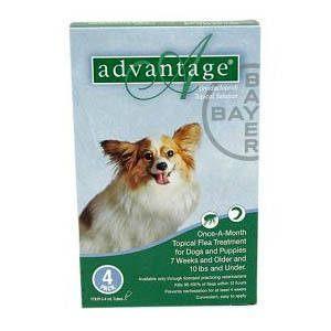 Bayer Advantage Green For Dogs Under 10 lb 4 pack