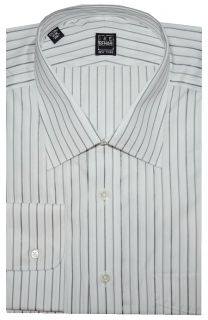 185 New Ike Behar White Black Stripe Dress Shirt 17 5