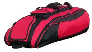 Black Red Cobra Softball Baseball Bat Equipment Roller Bag